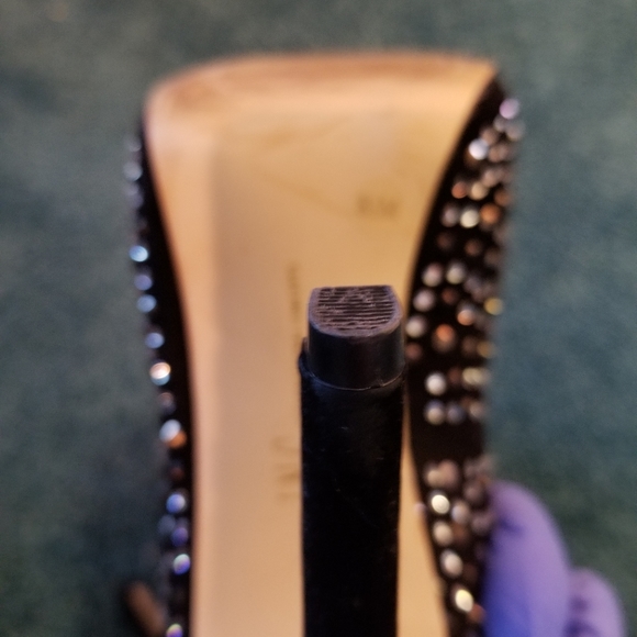 INC Lilly2Blk Sparkly Gemstone Heels - Picture 9 of 10